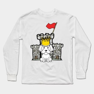 Cute white dog is king of the castle Long Sleeve T-Shirt